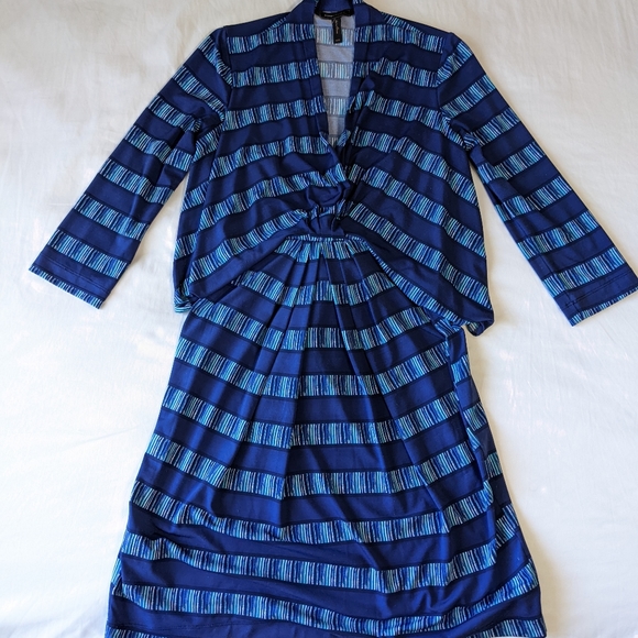 BCBGMaxAzria Blue Long Sleeve Dress - Picture 2 of 8
